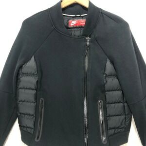 Nike Tech Fleece Aeroloft Moto Jacket Medium Black 800 Down Puffer 683938